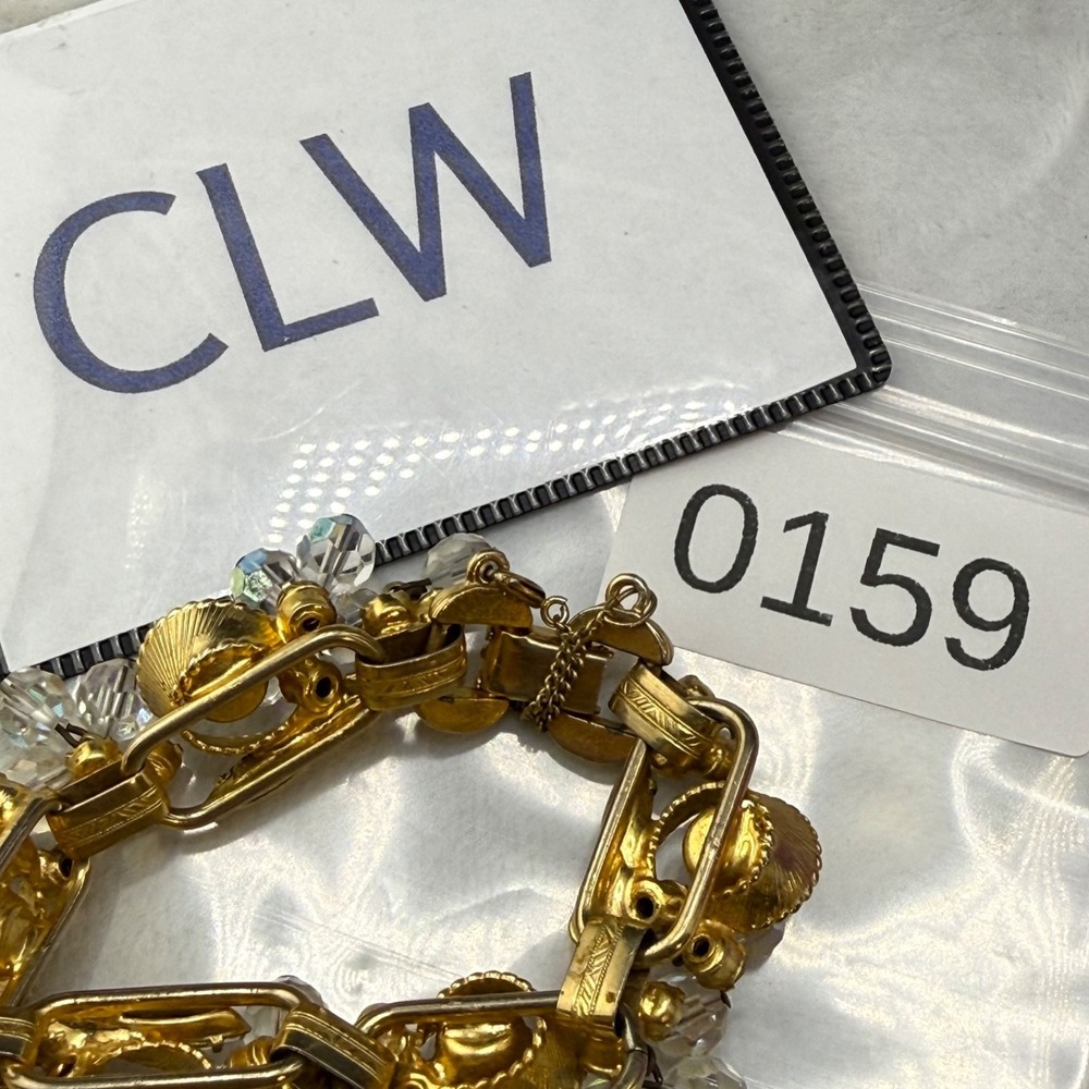 Vintage Juliana Rhinestone Bracelet Cha Cha Gold Tone 7" - Picture 10 of 11